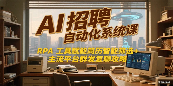 AI招聘自动化系统课，RPA工具赋能简历智能筛选+主流平台群发复聊全攻略