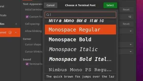 linux修改字体命令