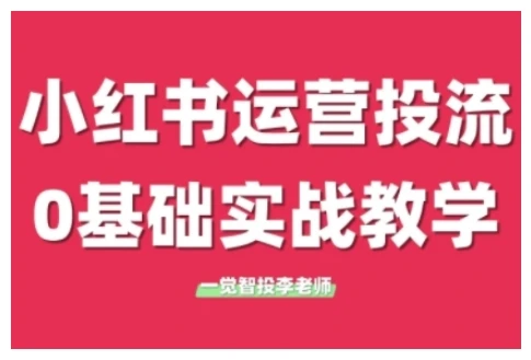 小红书运营投流，小红书广告投放从0到1的实战课，学完即可开始投放（更新）