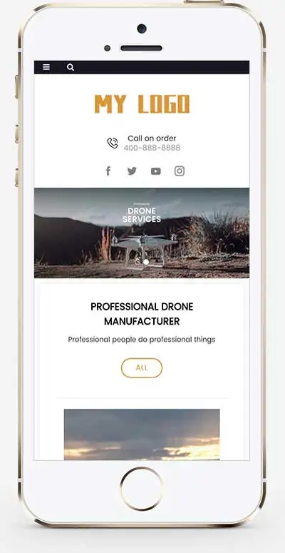 响应式无人机英文外贸企业pbootcms网站模板