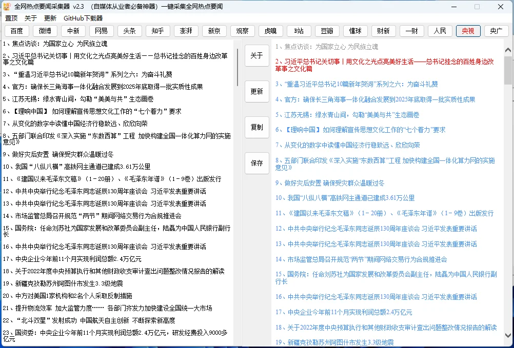 全网热点要闻采集器v2.3