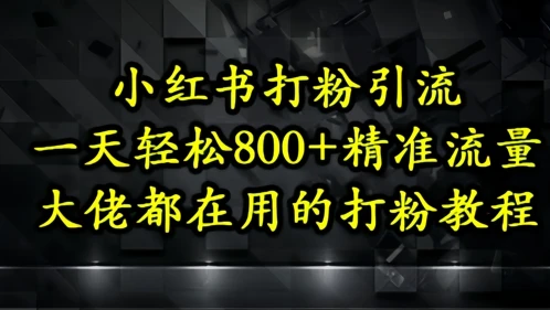 小红书打粉引流,一天轻松500+精准流量,大佬都在用的打粉教程