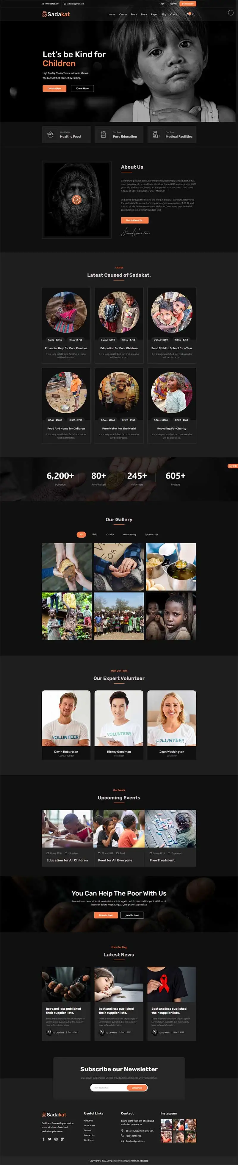 慈善公益机构捐赠捐款html5网页模板