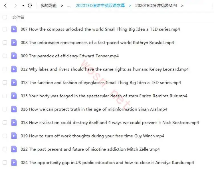 TED 演讲视频+音频 MP3+文稿大全下载 （百度云）