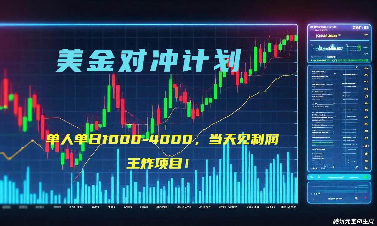 （15333期）2025年最暴力项目“美金先登计划”最新最强对冲战法，每日实际收益1K-4K