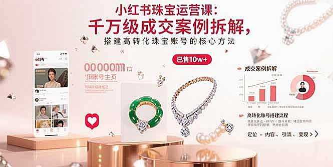 （15742期）小红书珠宝运营课：千万级成交案例拆解，搭建高转化珠宝账号的核心方法