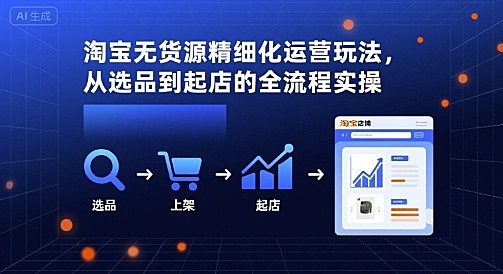 淘宝无货源精细化运营玩法，从选品到起店的全流程实操