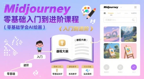midjourney零基础入门到进阶课程，零基础学会AI绘画
