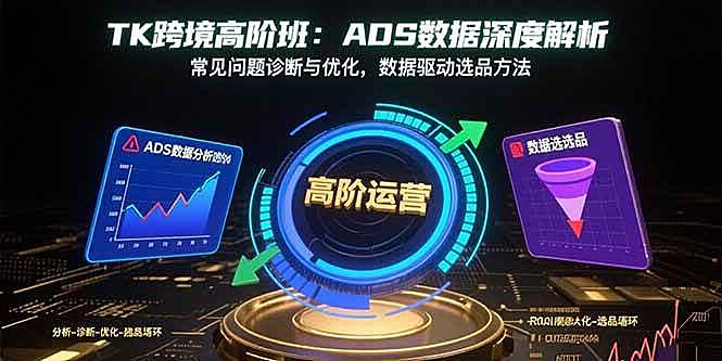 （15809期）TK跨境高阶班：ADS数据深度解析，常见问题诊断与优化，数据驱动选品方法