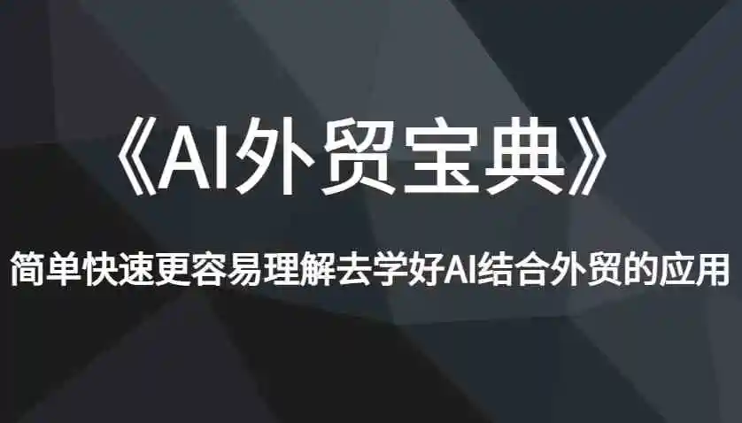 《AI外贸宝典》简单快速更容易理解去学好AI结合外贸的应用