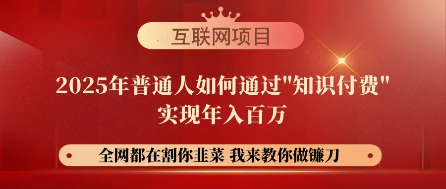 (14466期)【网创项目终点站-镰刀训练营超级IP合伙人】25年普通人如何通过“知识…