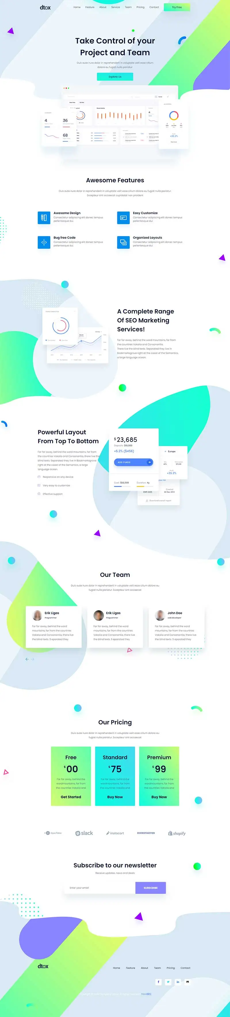 SEO网站推广数据分析营销公司网站html模板