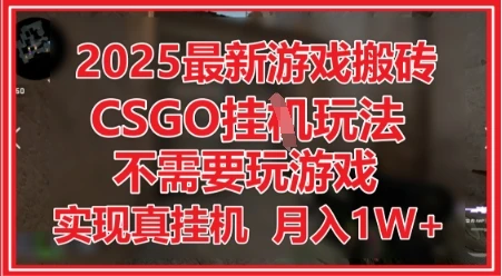 2025最新游戏搬砖，CSGO挂G，不需要玩游戏，实现真挂G，月入1W+【揭秘】